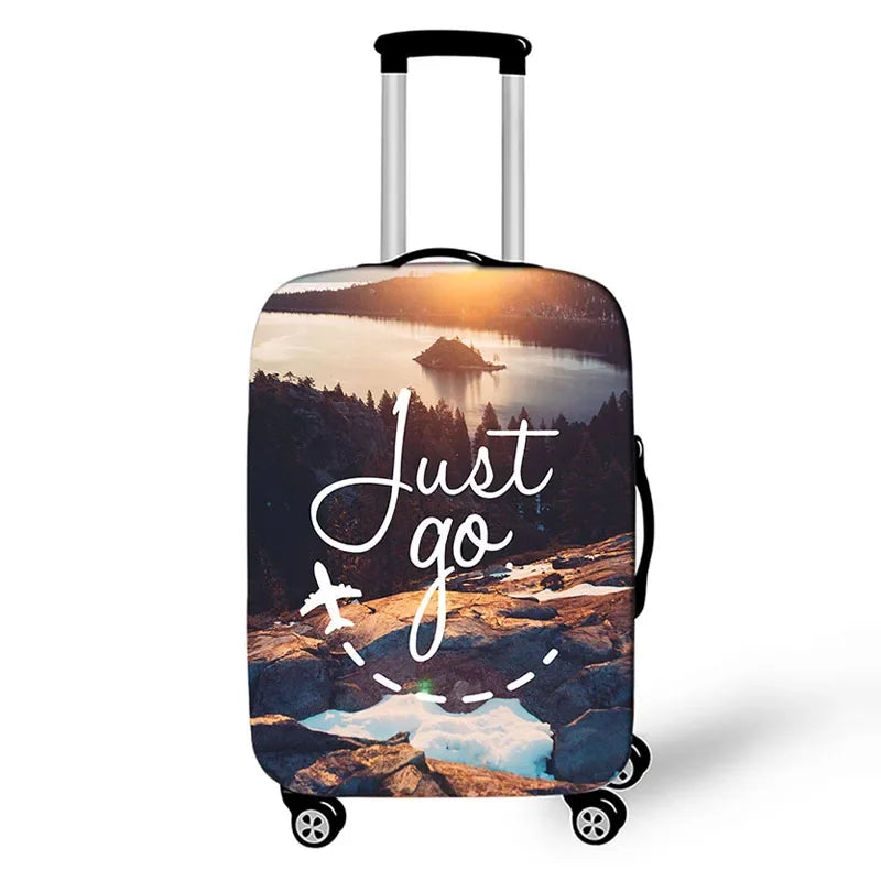 Airplane Go Travel Suitcase Covers Plane Aircraft Map Travel Elastic Trolley Case Protective Cover Anti-dust Luggage Covers Gift