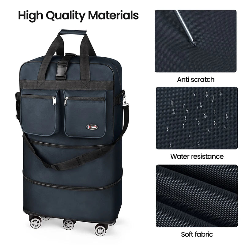 30/36/40 Inch Foldable Expandable Suitcase Bag Water-resistant Large Capacity Rolling Travel Luggage Bag For Moving Storage