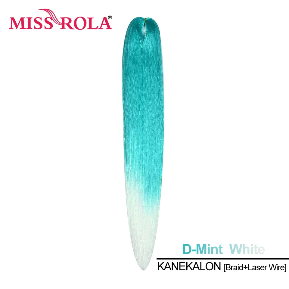 Miss Rola Synthetic 22 Inch 60G Kanekalon Hair Tinsel Wire Jumbo Braid Yaki Straight Hair Extension Twist Braid Bulk Wholesale