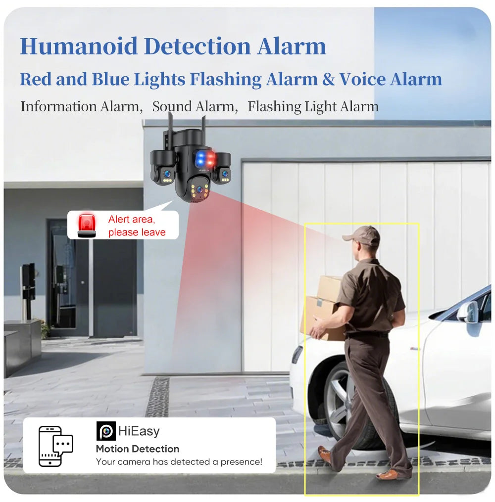 LS VISION AOV/PIR 3-Screens Solar Camera Optical Zoom Outdoor