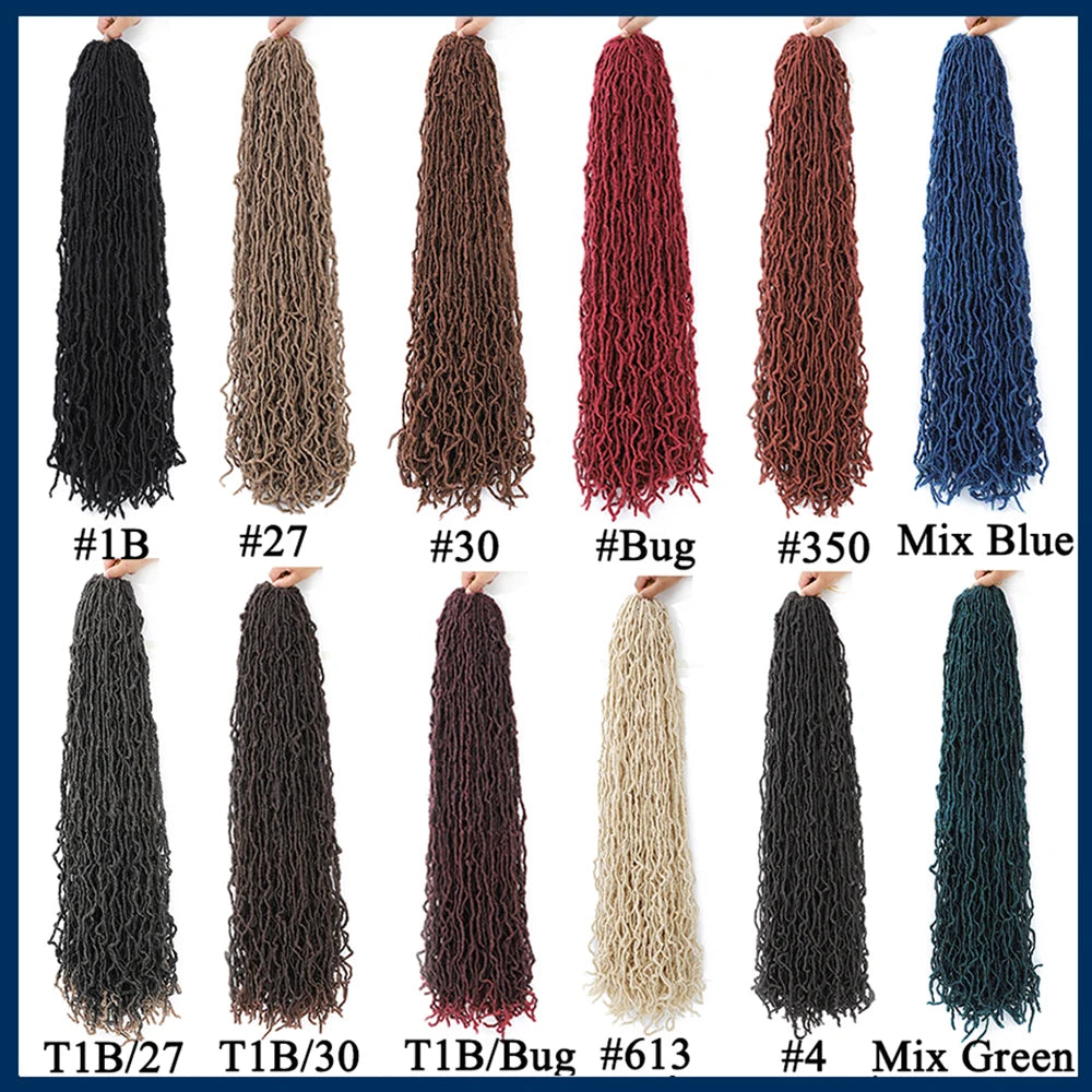 Serlity Faux Locs Extensions — 36"/24"/18" Soft Goddess Dreadlocks Crochet Hair