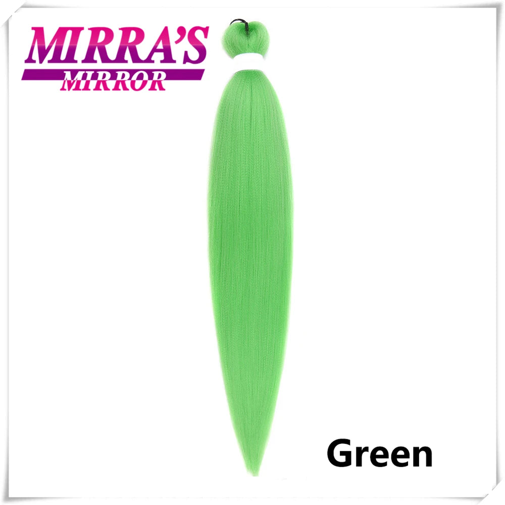 Braiding Hair Pre Stretched Soft Yaki Synthetic Crochet Hair Braid Extension Hot Water Setting Green Pink Orange Yellow Hair