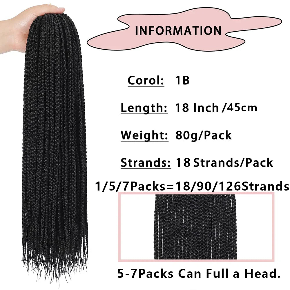 30inch Crochet Box Braids Hair pre looped Goddess Box Braids Crochet Braiding Hair 1/5/7 Packs Crochet Box Braids Synthetic Hair