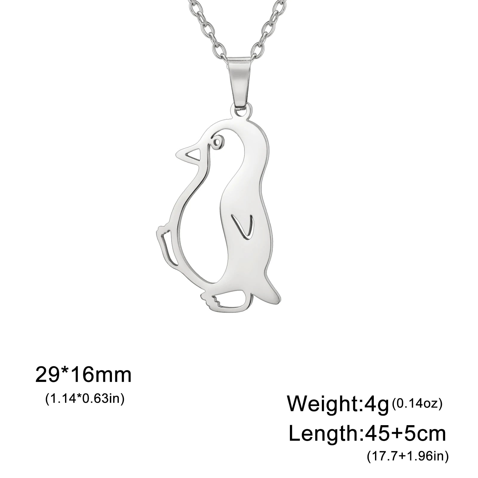 Walking Penguin Pendant Necklace | Stainless Steel Animal Chain for Women