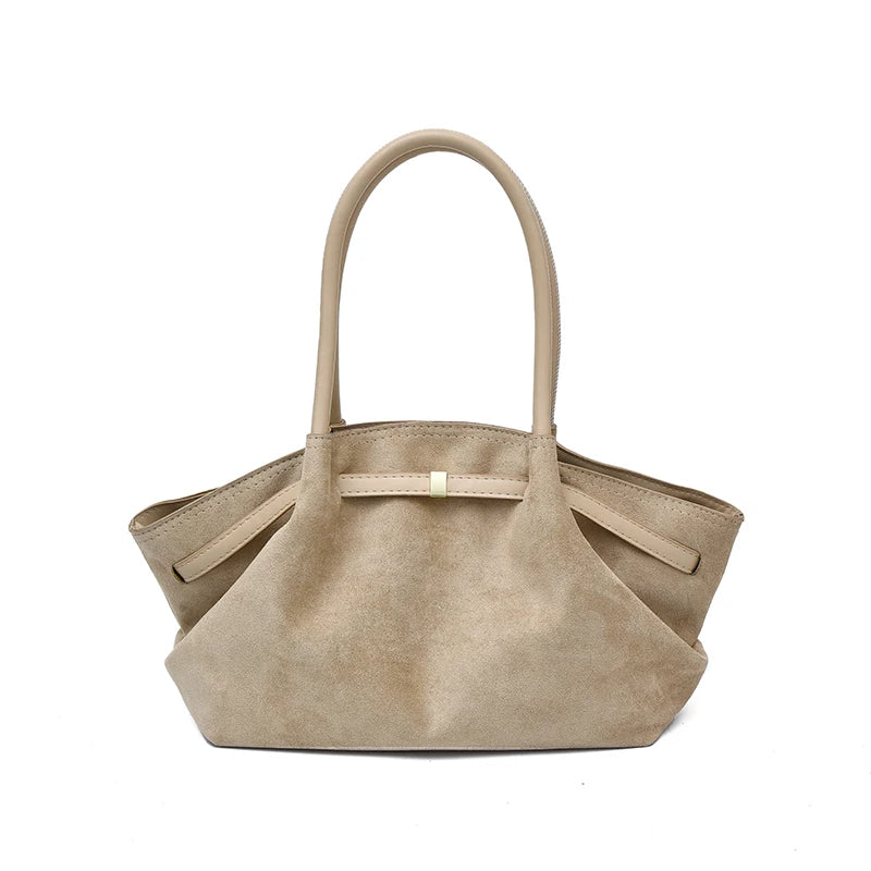 2025 Women Suede Tote Bag with Inner Pocket Underarm Bag Large Capacity Solid Color Satchel Bags for Work Travel Purses Handbags