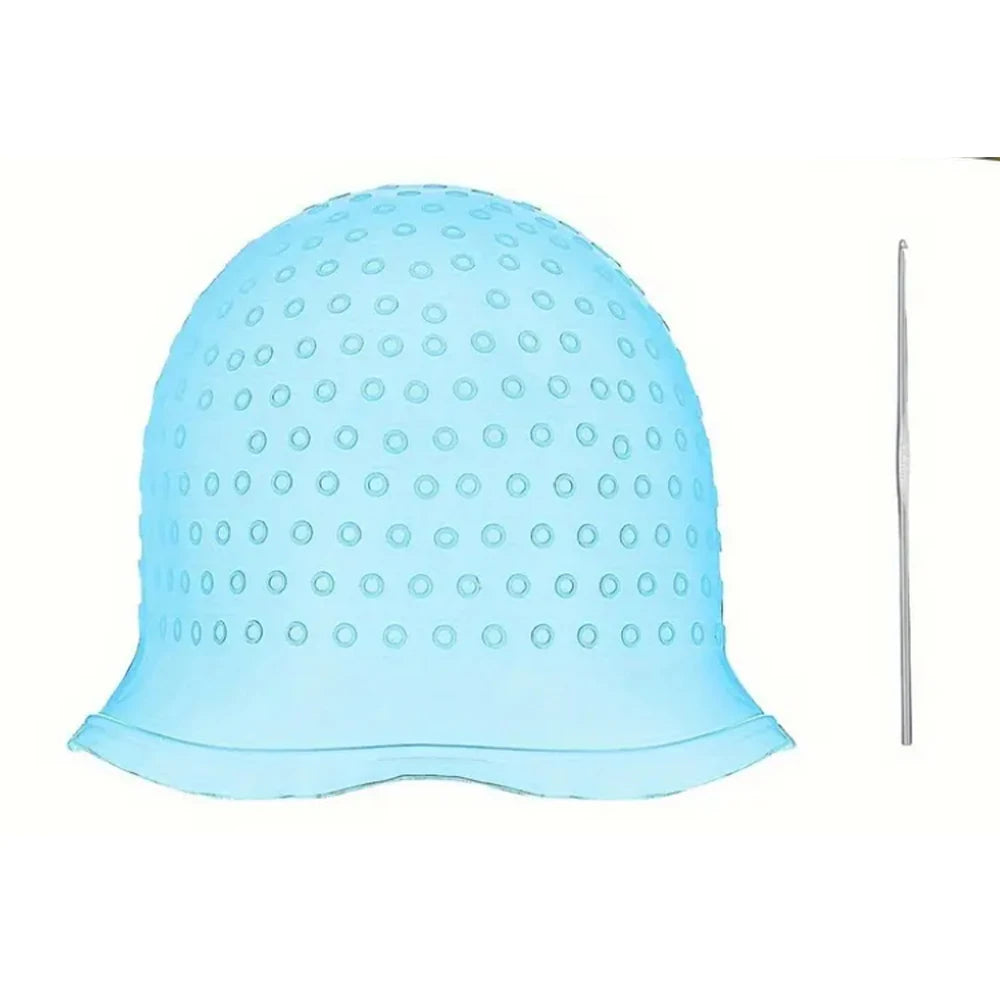 2pcs Reusable Silicone Hair Staining Cap Multicolor Hair Coloring Dye Cap with Hook Silicone Hair Coloring Cap for Home Salon