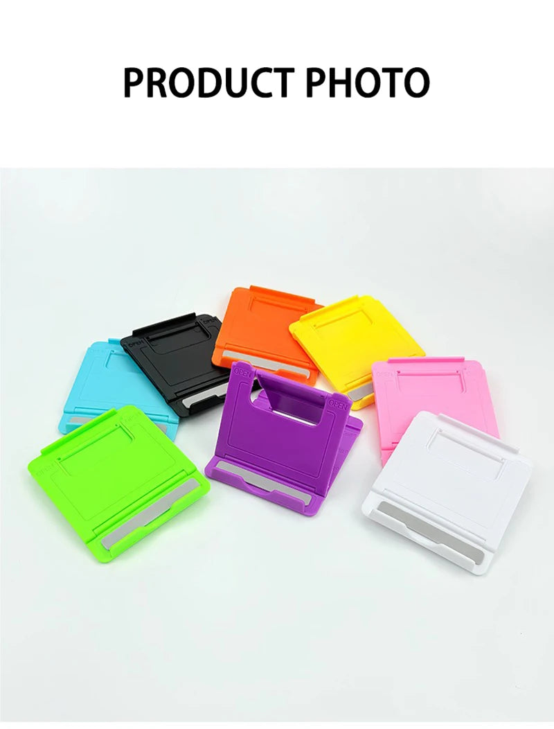 Mini Adjustable Creative Portable Universal Folding Plastic Phone Holder Tablet Computer Stand For ipad iPhone Samsung Xiaomi