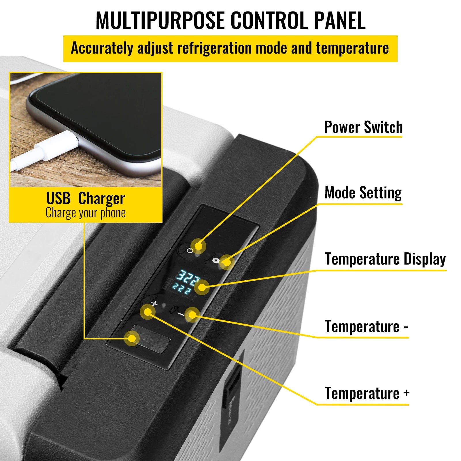 SucceBuy 9L 15L Car Refrigerator Portable Compressor Fridge Freezer Cooler 12V/24V DC for RV Travelling Camping Fishing