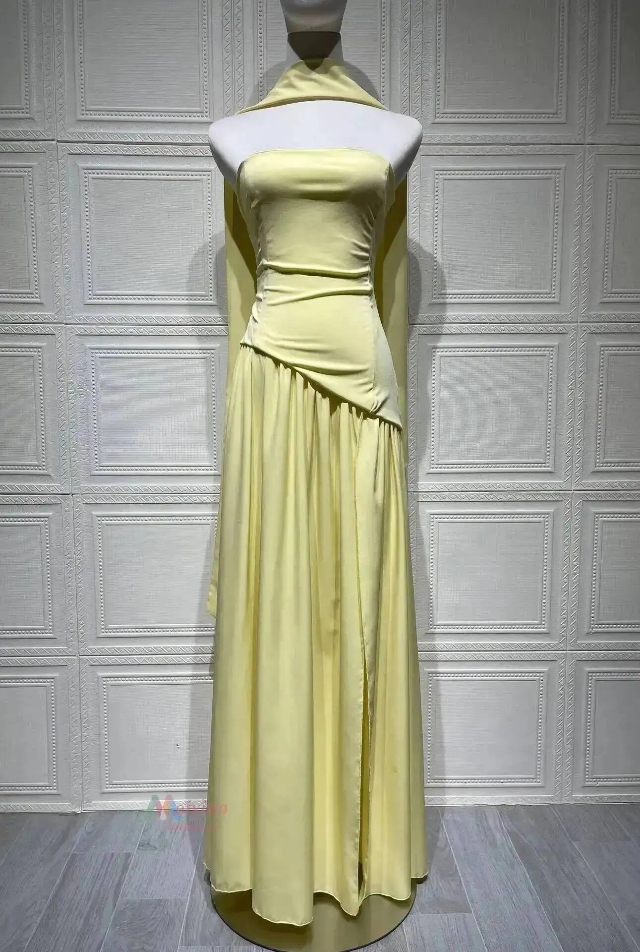 Giyu Sexy Evening Party Dresses Women 2025 Autumn Summer Maxi Long Dress Elegant Strapless Split Backless Pleated Dress