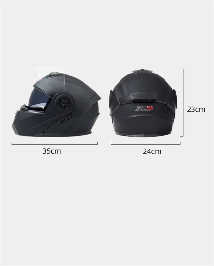 BLD Modular Flip-Up Motorcycle Helmet (DOT, Dual Lens) – Unisex, 1.1 kg