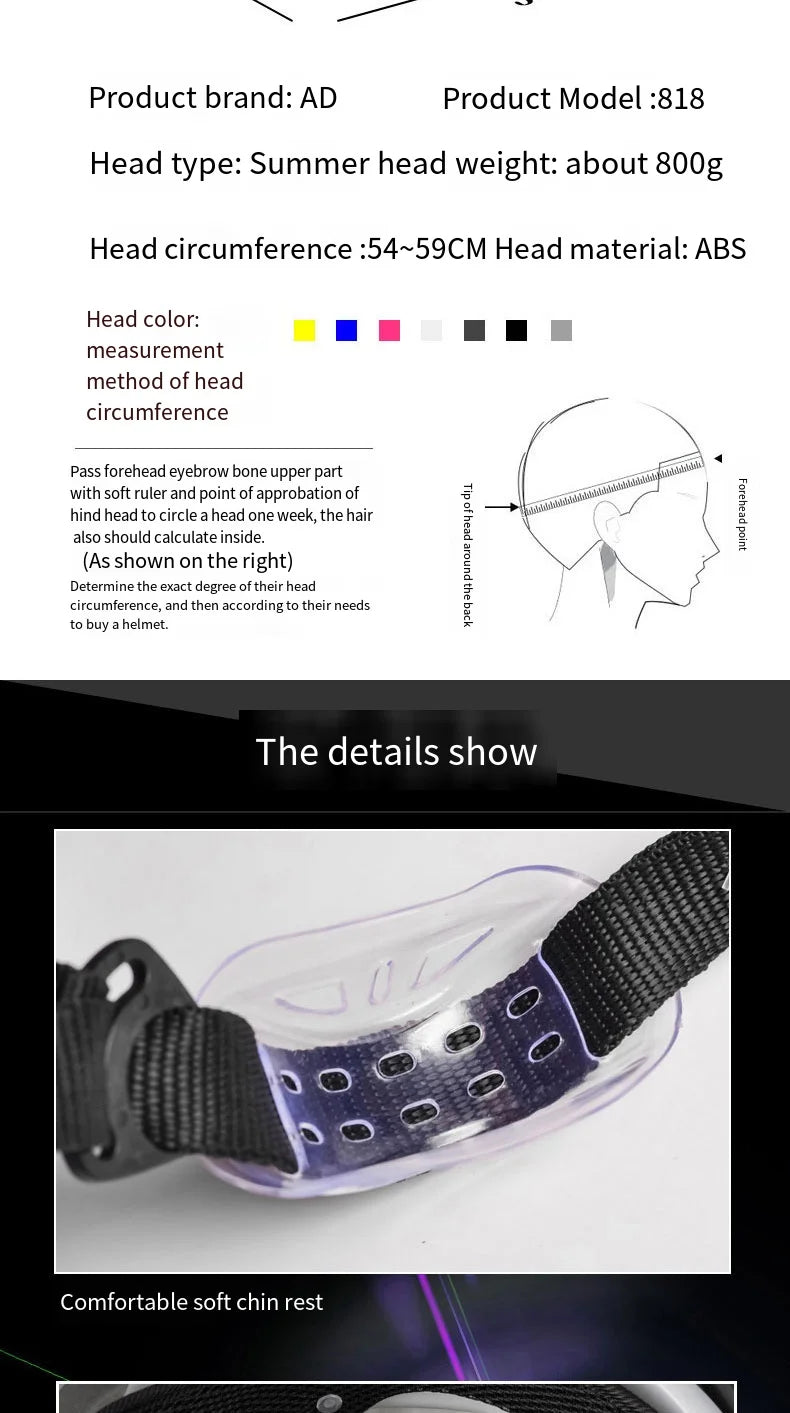 Motorcycle Helmet with LED Lights | Adjustable Electric Scooter & Moped Half Helmet for Men and Women