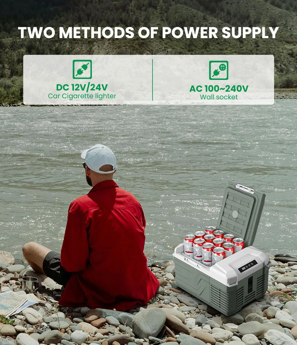 Alpicool NL9 9L Portable Refrigerator 12V/24V Small Car Fridge 100V~240V AC Electric Cooler Plug in Mini Freezer for Camping