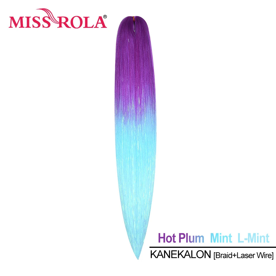 Miss Rola Synthetic 22 Inch 60G Kanekalon Hair Tinsel Wire Jumbo Braid Yaki Straight Hair Extension Twist Braid Bulk Wholesale