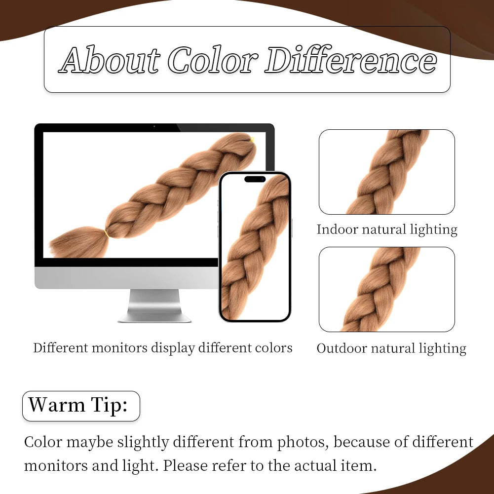 Jumbo Braids Extensions — 24" Synthetic Kanekalon Yaki Straight (Afro Ombre Piano Color)