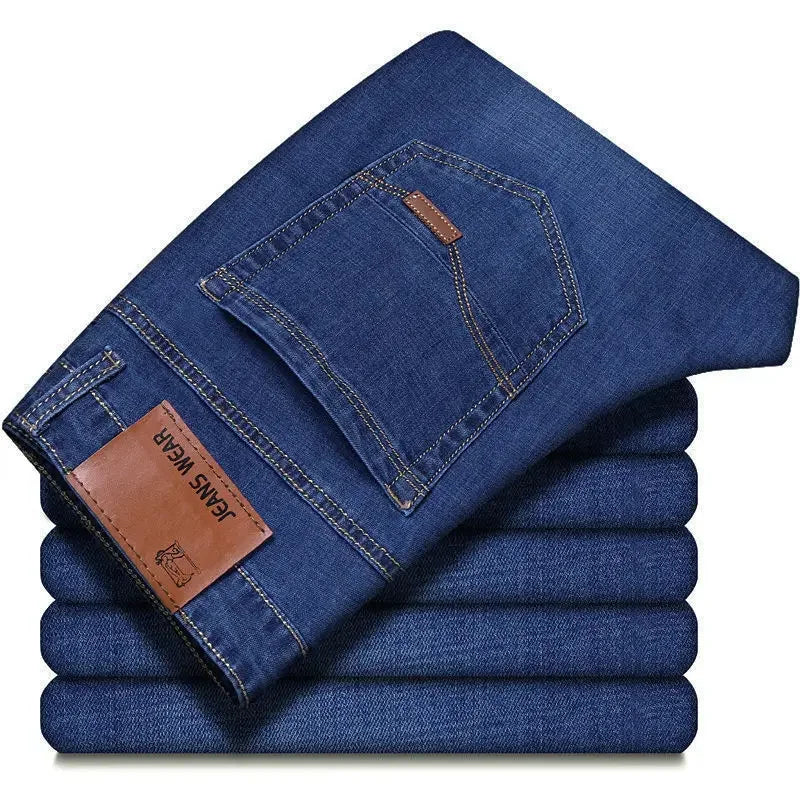 2025 Men's Jeans Casual Stretch Classic Blue Black Denim Pants Men's Texture Jeans Versatile Item Interprets Denim Fashion offic