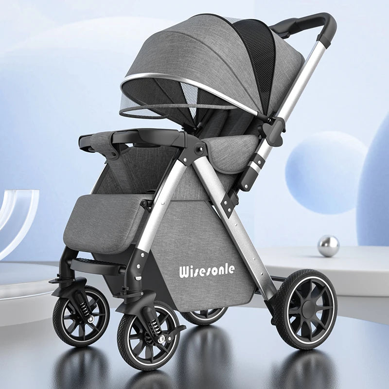Upgraded Baby Strollers can Sit and Lie Down High Landscape Lightweight Folding Two-way Stroller Children Stroller