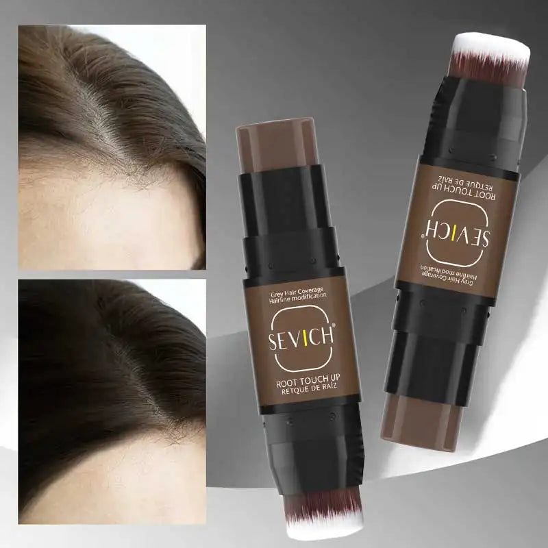 One-Time Hair Dye Pen with Brush Waterproof Hair Touch Up Stick Quick Coverage for White & Gray Long Lasting Temporary Concealer