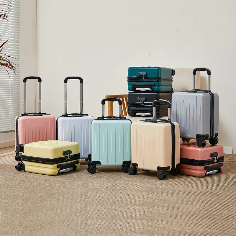 14-Inch Luggage Fashion Trolley Suitcase Spinner Wholesale Petite Valise Travel Small Suitcase ABS Carry-On Mini Boarding Case