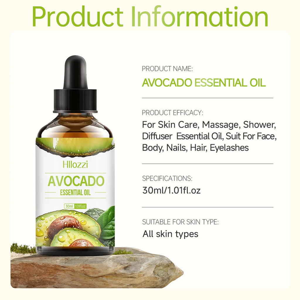 30ml avocado essential oil, skin brightening, moisturizing, hair repairing, aromatherapy, humidifier soap, multifunctional