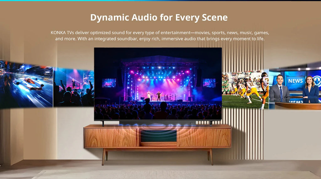 KONKA 32" Smart TV Tizen OS Powered By SAMSUNG Built-in 30W Soundbar HDR10 V-Max Display Theater Audio Dynamic Sound 1Y Warranty