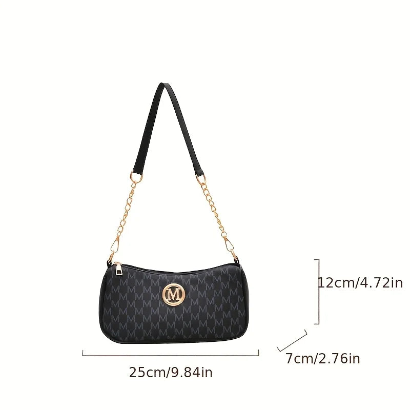 French retro underarm bag for women, new lettered crossbody small square bag, chain single-shoulder handbag for women, perfect l