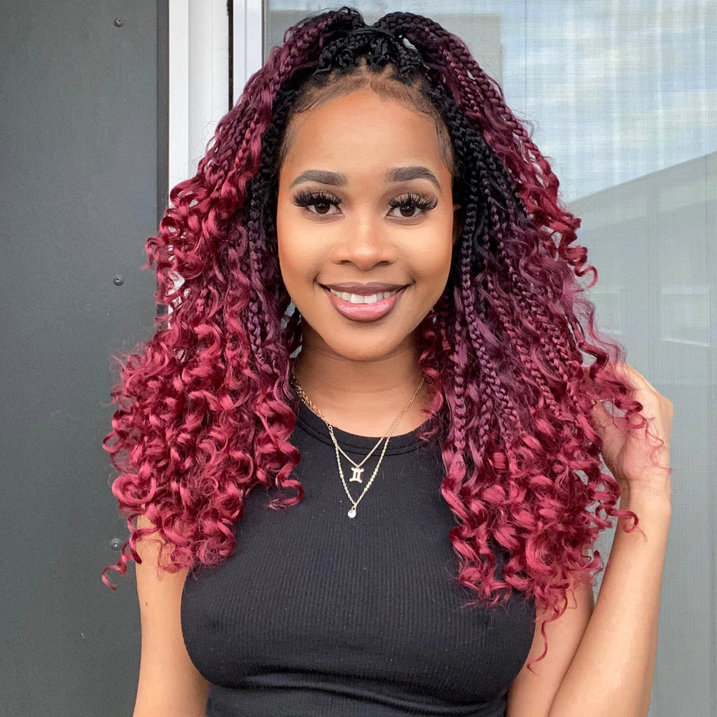 Goddess Box Braids Crochet Hair Bohomian Box Braids synthetic Crochet Hair for Black Women, Pre-Looped Crochet Braids