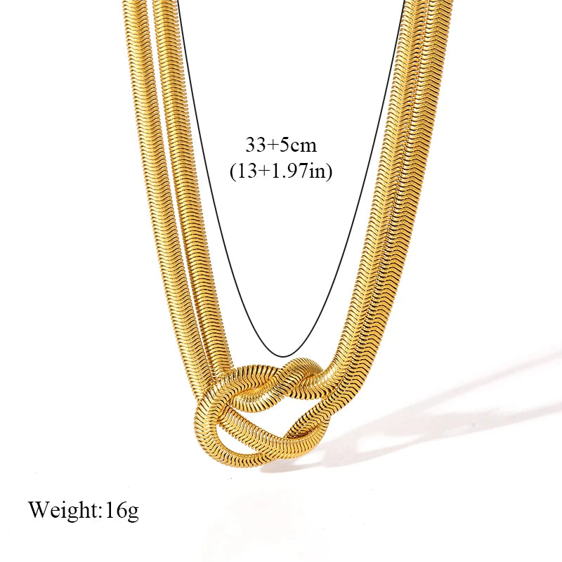 316L Gold Stainless Steel Chain Necklace | Trendy Punk Waterproof Jewelry for Women