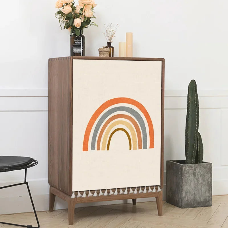 Nordic Style Plant Ins Cabinet Short Curtains Punch-free Half-curtain Dust Cover for Shoe Shelf Kitchen Storage Shelf Curtains