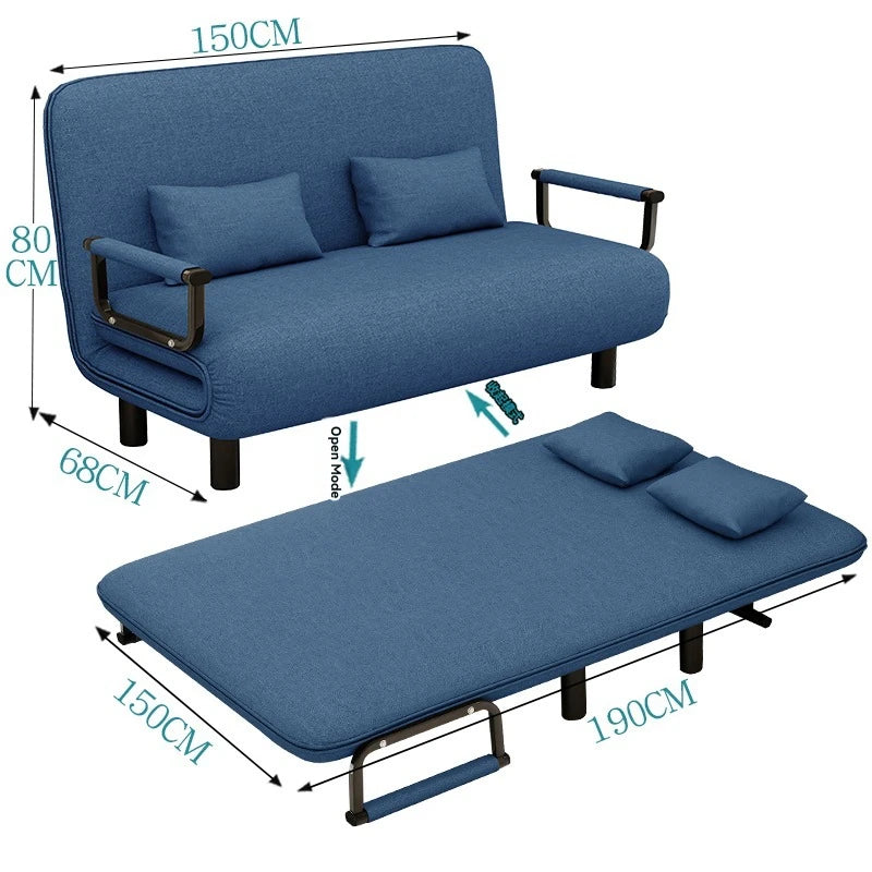 Modern folding sofa bed apartment small apartment simple single and double folding sofa with armrest