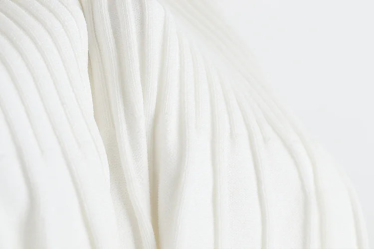 Ribbed Knitting A-line Short Dress Chic Elegant Slim Summer Dress 2025 Short Sleeve Round Neck Fashion New Dresses Vestidos