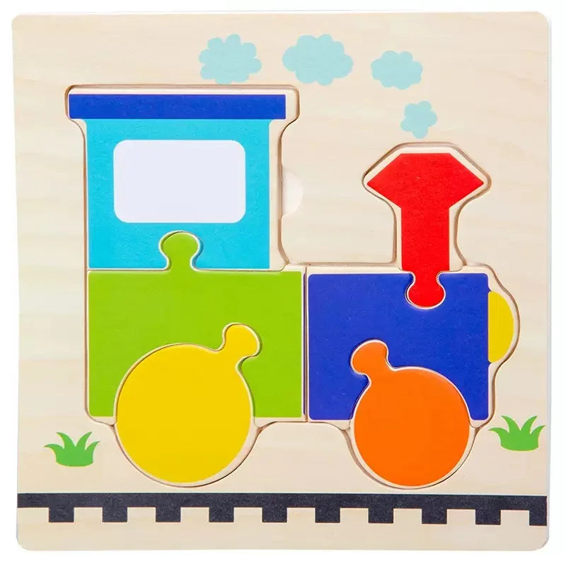 Wooden 3D Puzzles Tangram Shapes Learning Educational Cartoon Animal Intelligence Jigsaw Toys For Children Gift