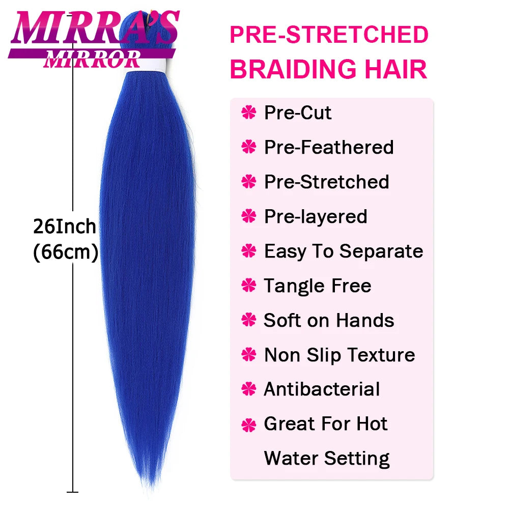 Purple Braiding Hair Extensions Pre Stretched Soft Yaki Synthetic Jumbo Braids DIY Ponytail Braid Pink Grey Orange Red Blue Hair