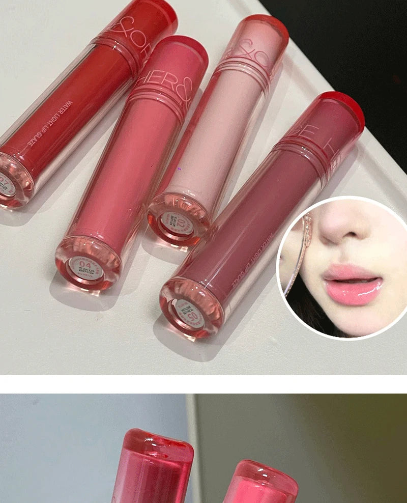 Pink Mirror Crystal Lip Gloss Makeup Water Glass Lip Glaze Plumping Waterproof Jelly Lip Tint Lipstick Moisturizing Beauty Lips