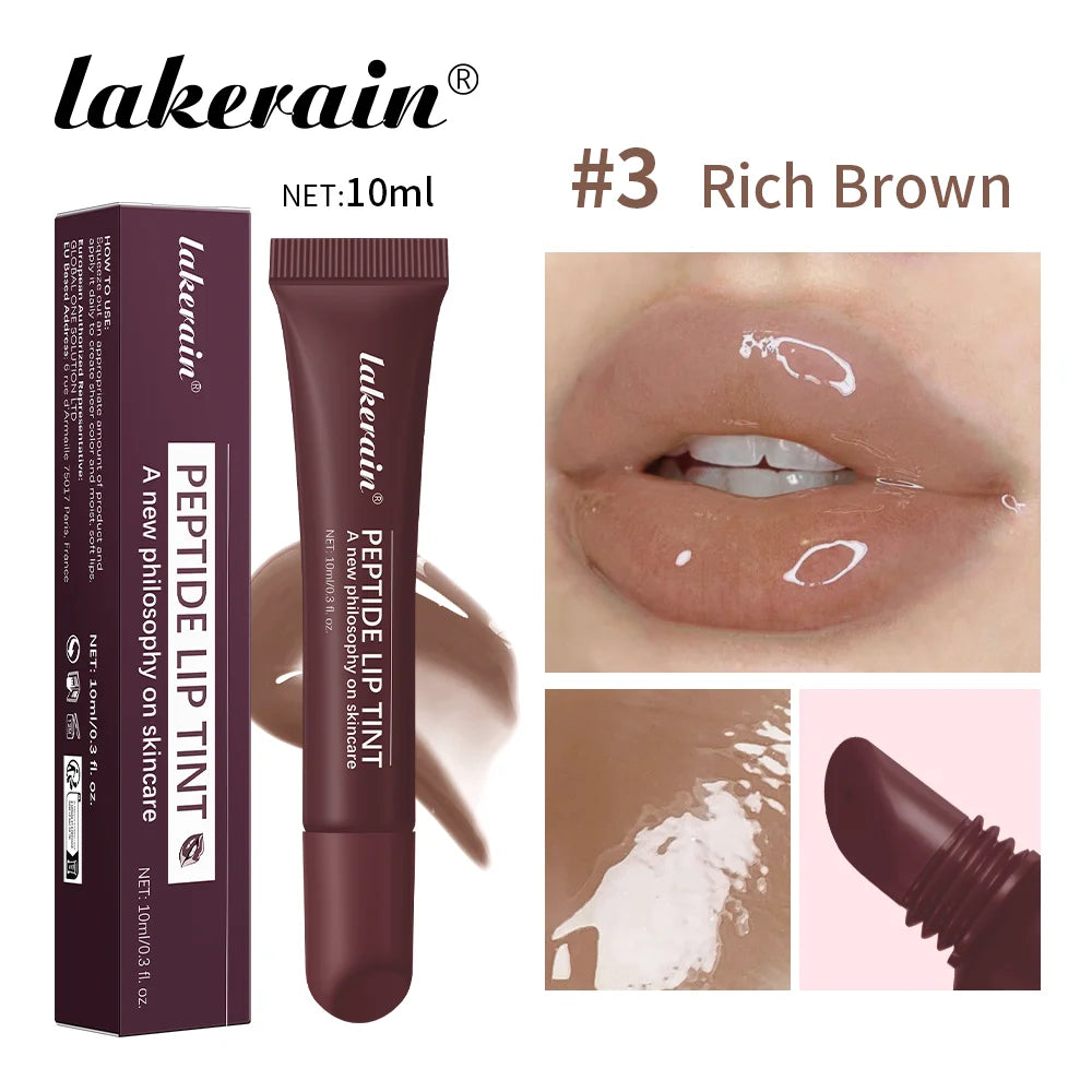 Lakerain Peptide Lip Tint — Fragrance-Free Tinted Lip Serum Gloss (10 ml)