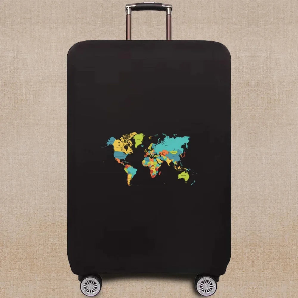 Travel Elastic Protective Cover Luggage Case Travel Global Pattern Series Luggage Cover 18-32inch Travel Accessories