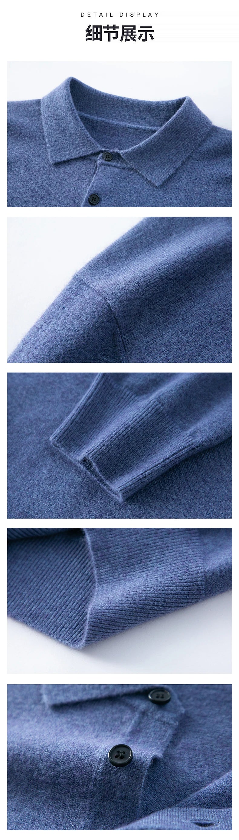 Top Grade Anti-Pilling New Fashion Men Knit Pullover Turndown Collar Autum Winter Slim Fit Warm Sweater Business Casual Jumper