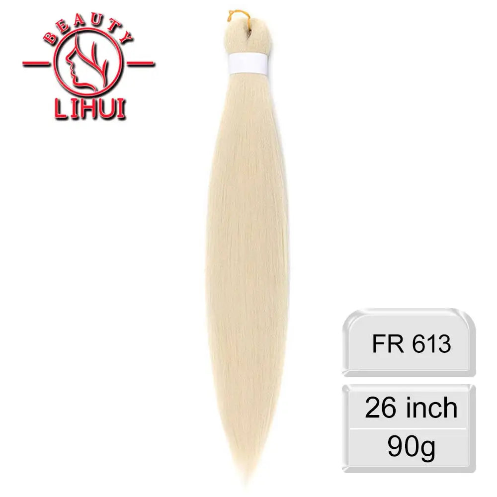LIHUI Pre-Stretched Jumbo Braids — 26" 90 g Synthetic (Red/Pink, Frosted Colors)