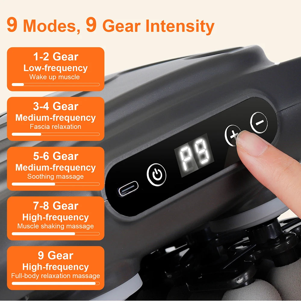 42 Massage Heads Massage Gun Deep Tissue Muscle Wireless High Frequency Vibration Masajeador Body Back Leg Neck Massager