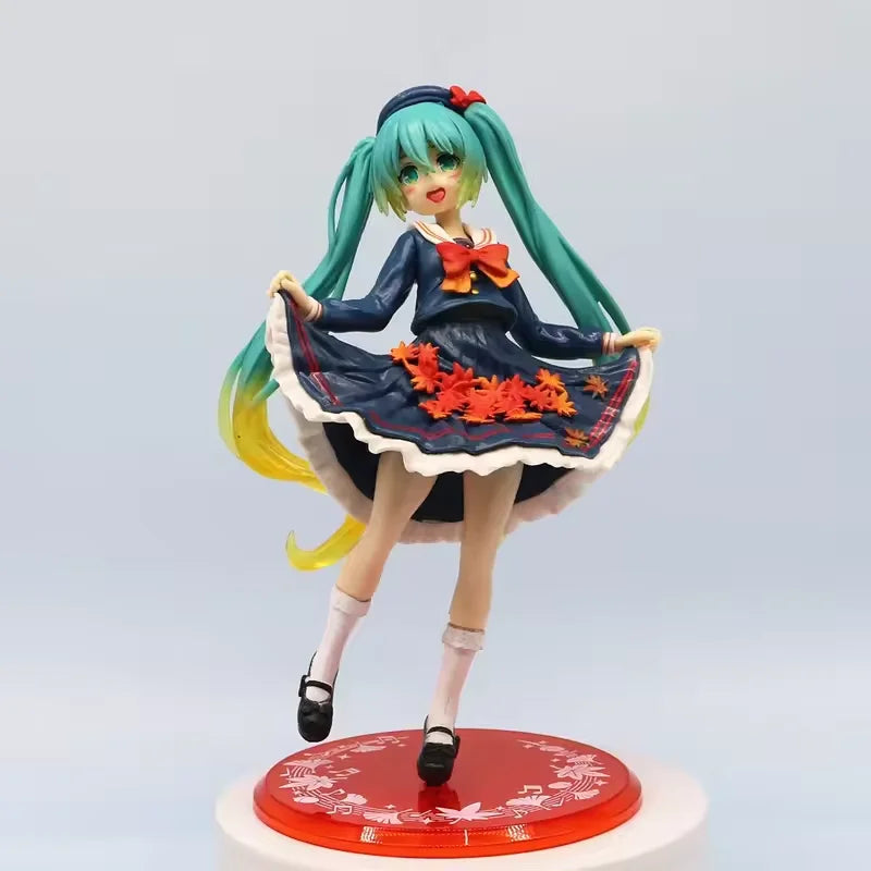 Hatsune Miku Desktop Cute Action FigureNeko T-Shirt Ver. Anime Figurine Kawaii Girl Model Toy Gift