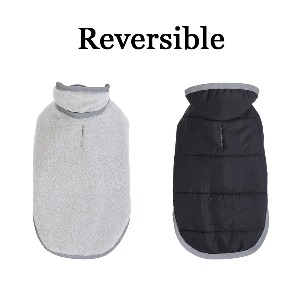 Reflective Pet Clothing Winter Reversible Fleece Dog Apparel For Small Medium Dogs Cats Waterproof Puppy Jacket Coat Chihuahua