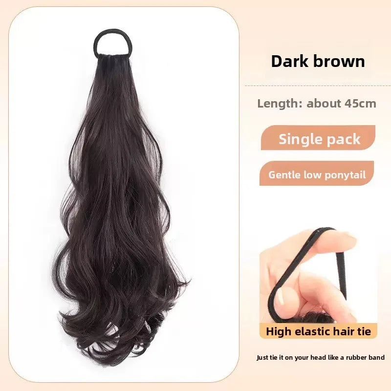 Vitality Synthetic Wig Ponytail Long Wavy Ponytail Hair With High Elasticity Rubber Band Heat Resistant Hairpiece For Daily Use