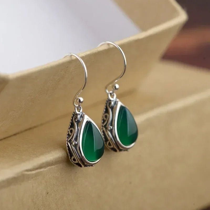 Green Crystal Drop Earrings | Elegant Zirconia Luxury Jewelry for Women