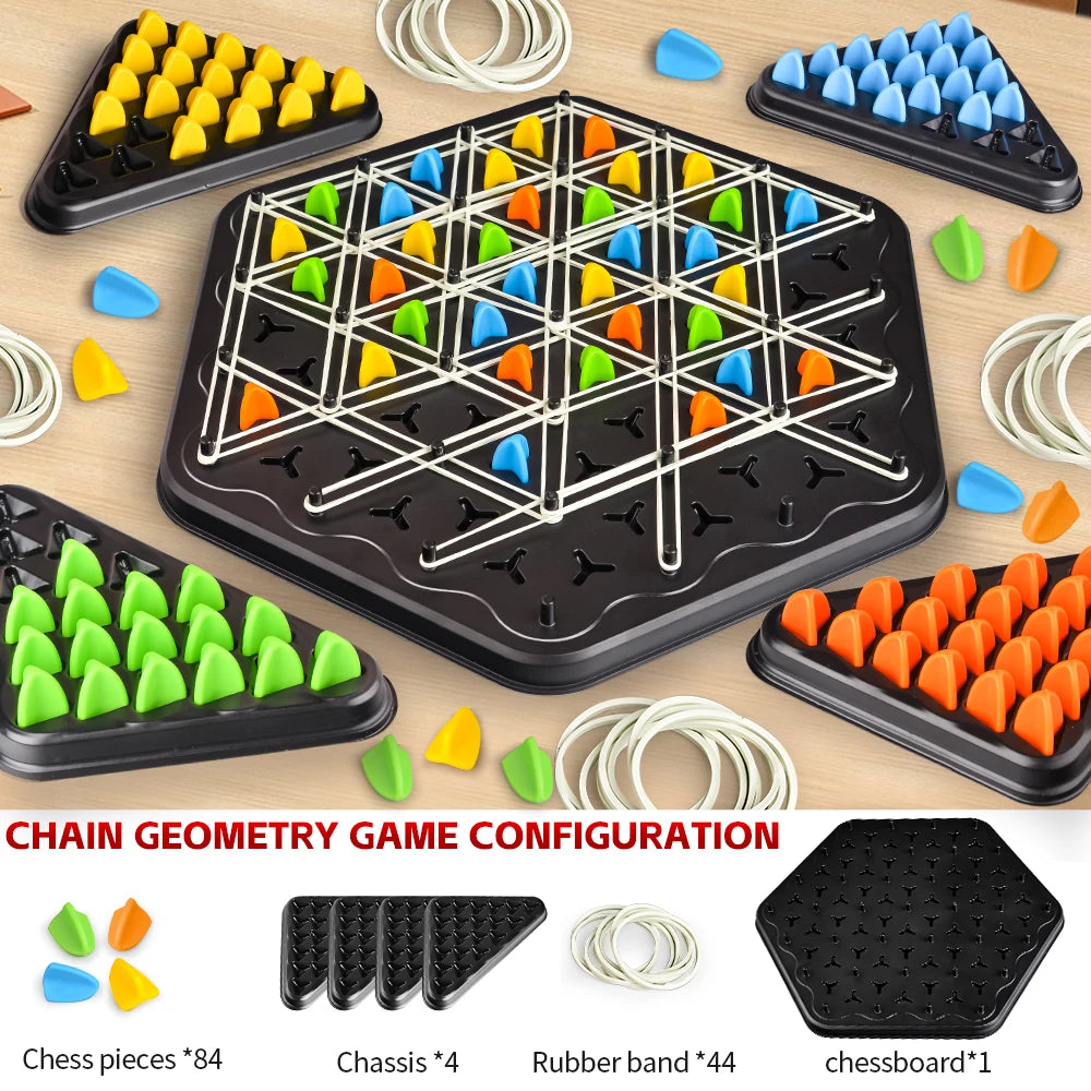 Triangle Link Chess Tabletop Puzzle Game Family Parent-Child Interactive Game Logical Thinking Training Educational Toy