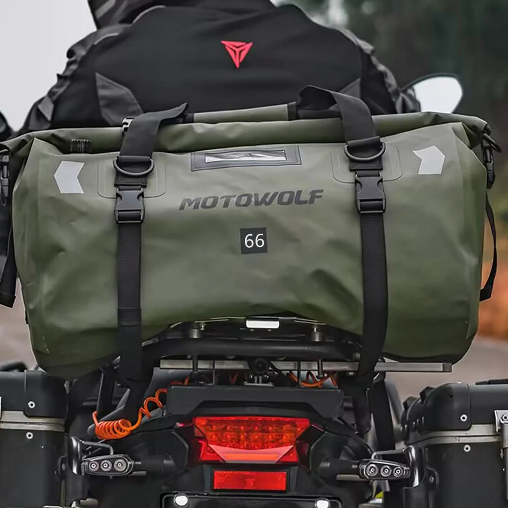 Motorcycle Waterproof Tail Bag Travel Outdoor Dry Luggage Roll Pack Bag 20 /40/66 Motorbike Luggage Backpack Motorcycle Seat Bag