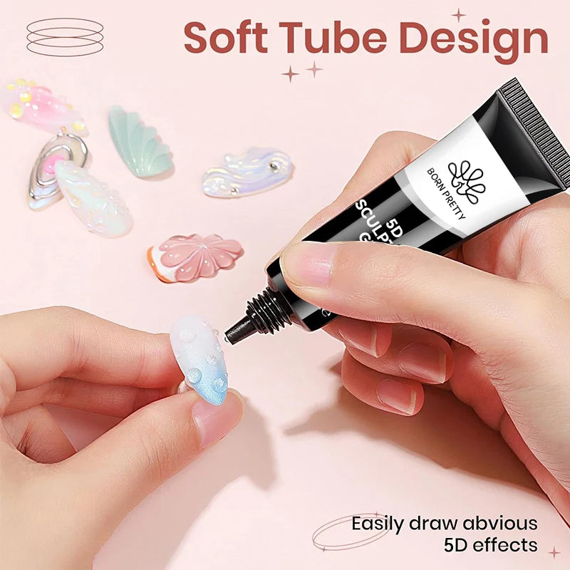 BORN PRETTY 5D Sculpting Nail Gel (8ml) – Emboss & Carve 3D Designs