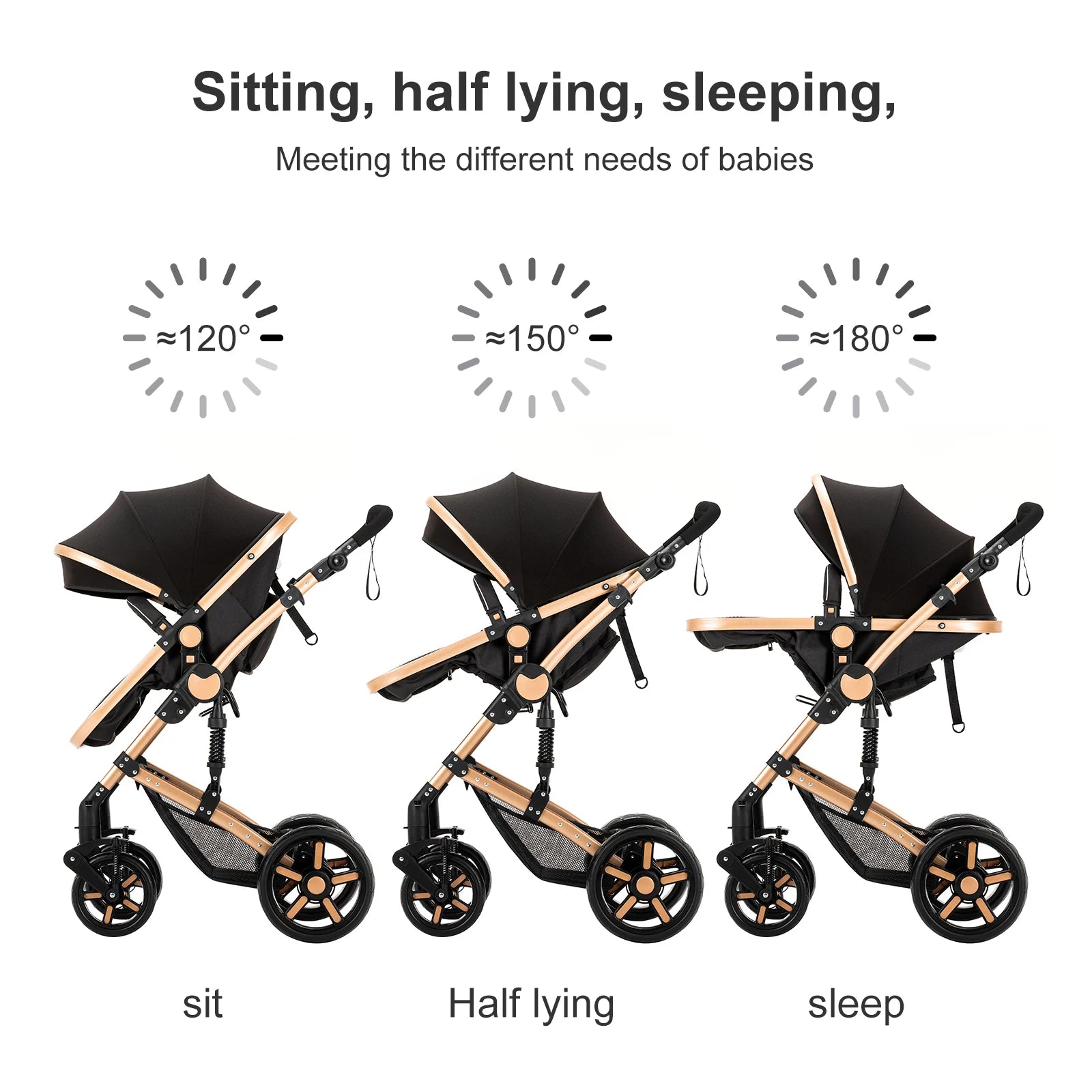 Baby Stroller 2 In 1 Baby Car Baby Pushchair Baby Carriage Baby Two Light Buggies Stroller  Portable Foldable Multifunctional