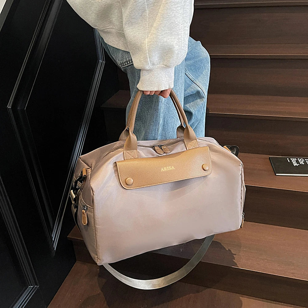 Travel Duffle Large Capacity Handbag Custom Name Canvas Business Trip Storage Bag Personalized Crossbody Bag Luggage Tote Bag