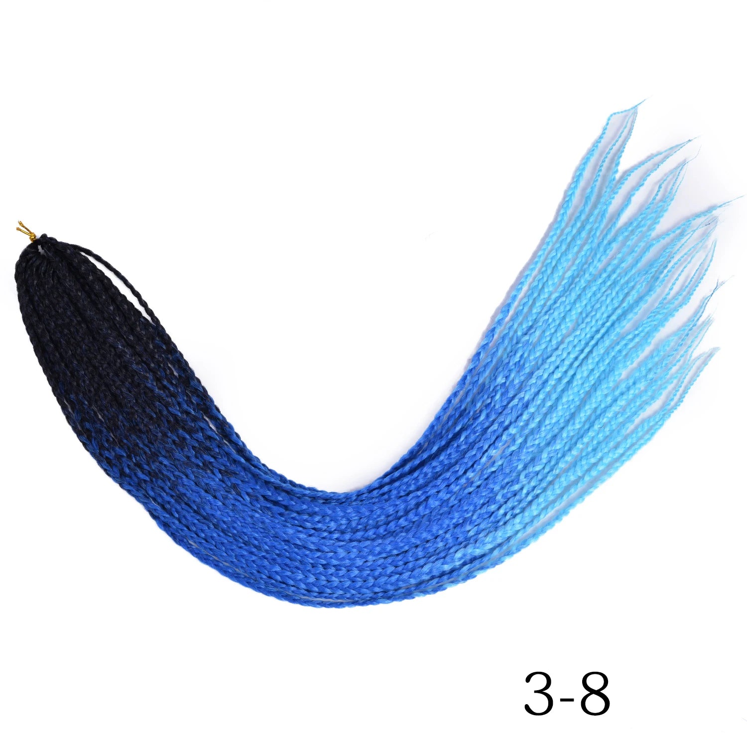 Synthetic Box Braids Hair Colored Crochet Hair Extensions Ombre Blue Gray Hook Braids Hairpiece For Women Cosplay Daily Use 24''