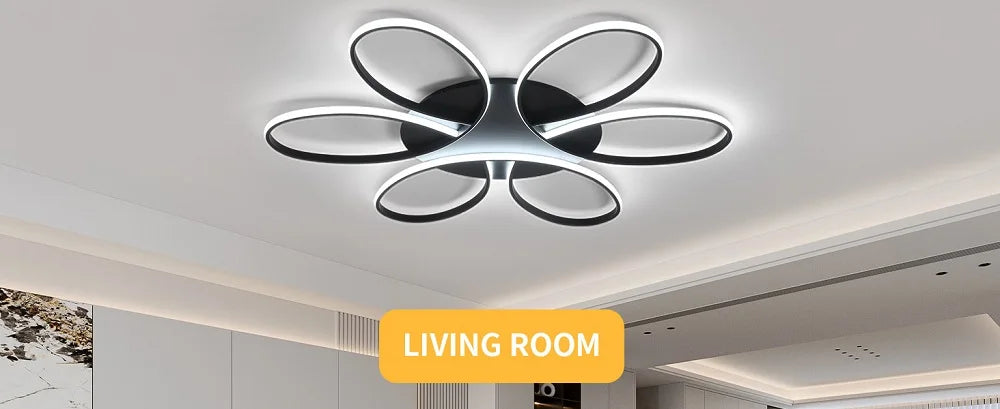 LIMIT LIGHT 6-Ring Modern LED Ceiling Lamp | Dimmable Flower Design