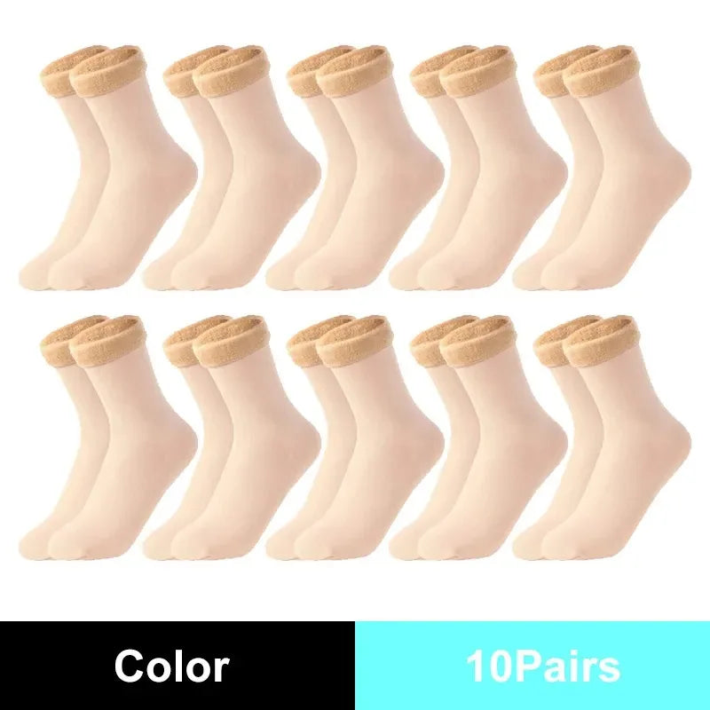 Women’s Thick Knit Mid-Tube Cotton Dress Socks — Solid Color, Soft & Warm Everyday Wear